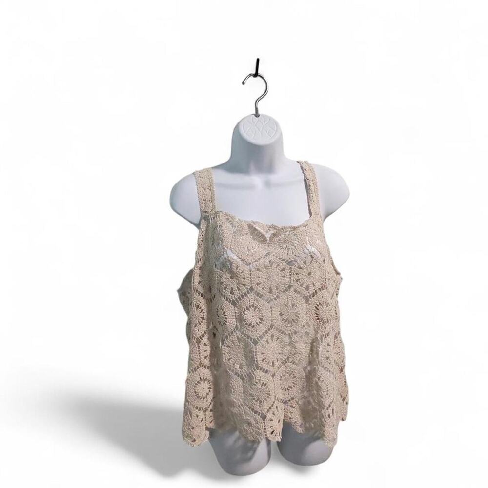 Torrid Cream Crochet Tank Top Size 1X New With Tags